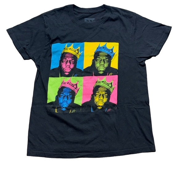 None Other - Notorious B.I.G. Graphic Tee Pop Art Crown Shirt Black Men’s Size M Hip Hop